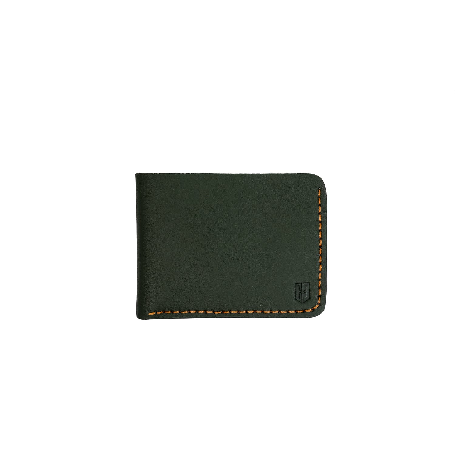 Caprahem Bifold Wallet BW-05 in olive green handmade leather — front view