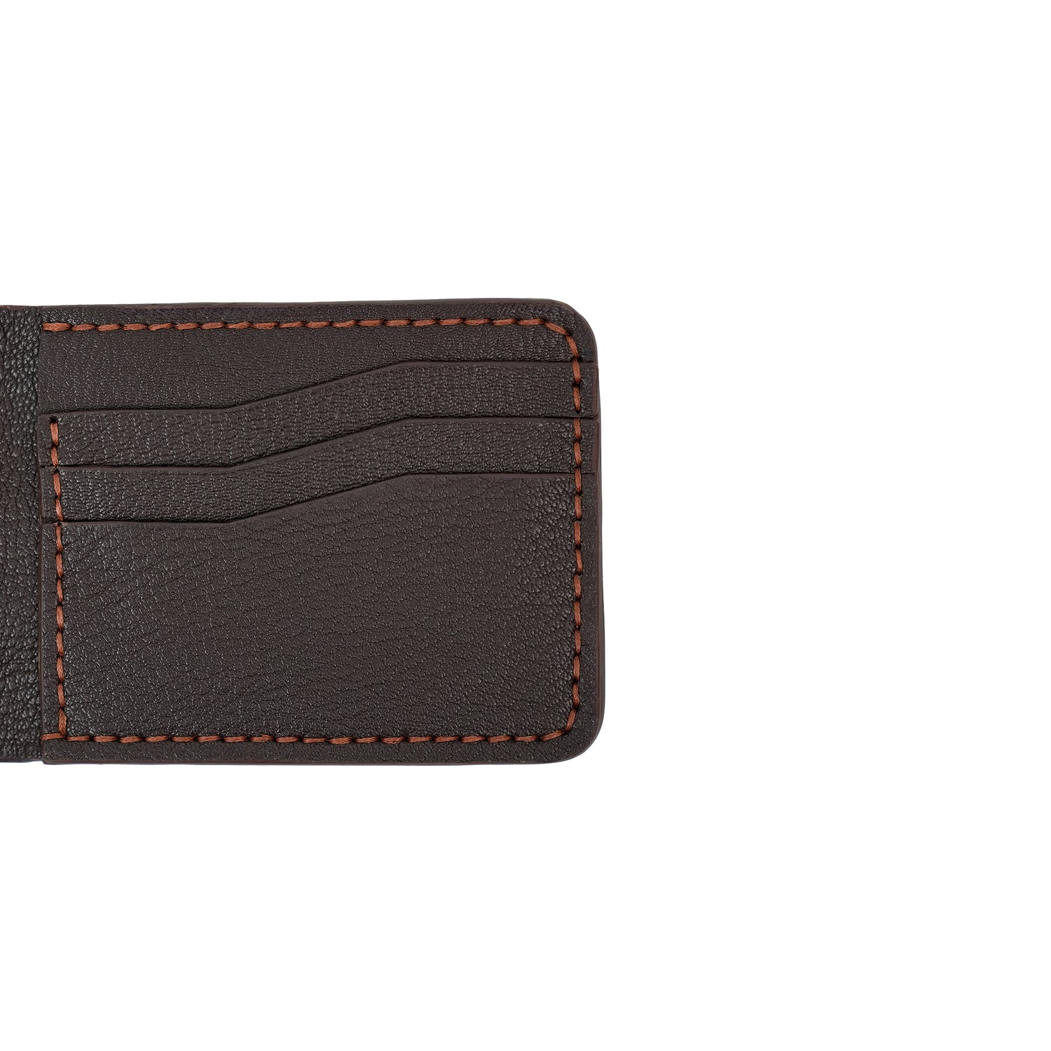 Caprahem Bifold Wallet BW-01 in dark brown handmade leather — front view