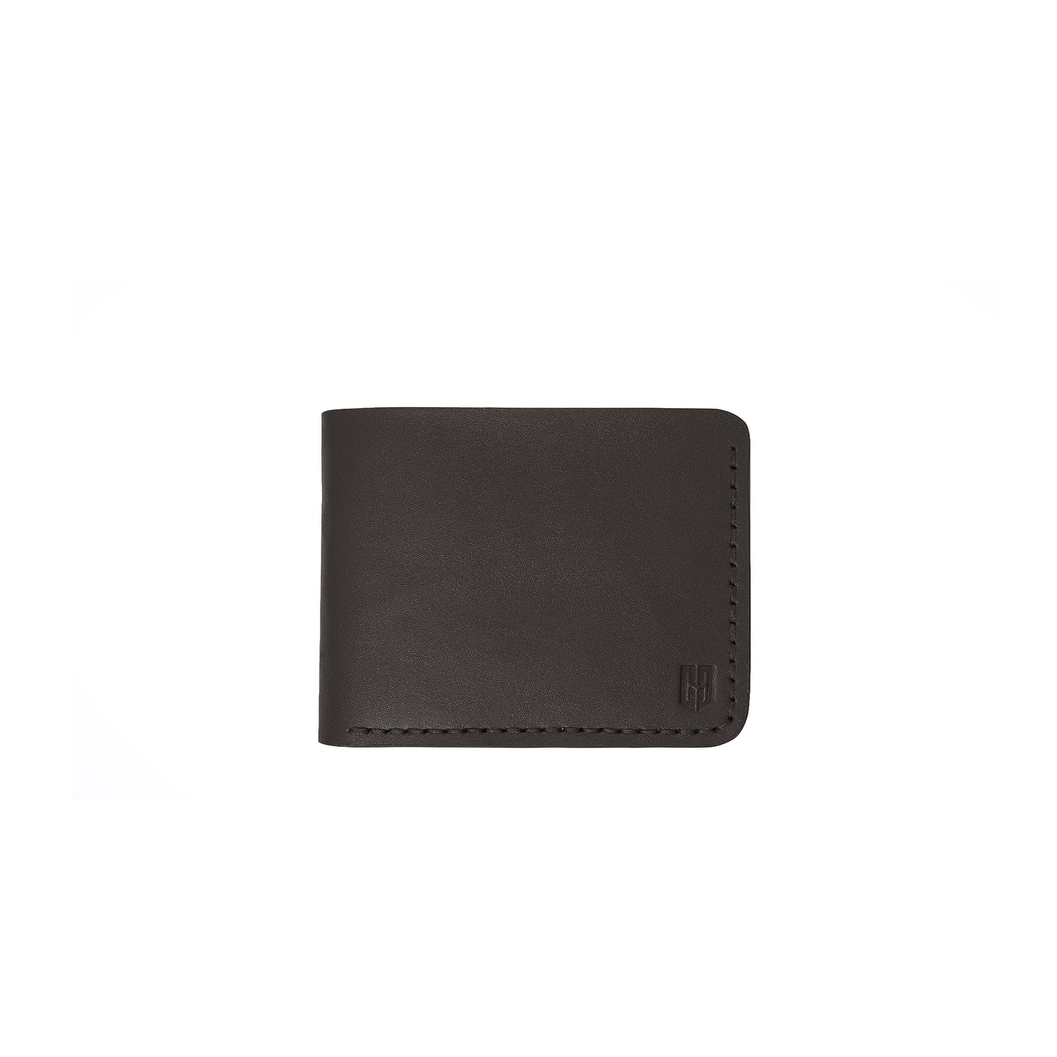 Caprahem Bifold Wallet BW-05 in black handmade leather — close-up of leather texture and stitching