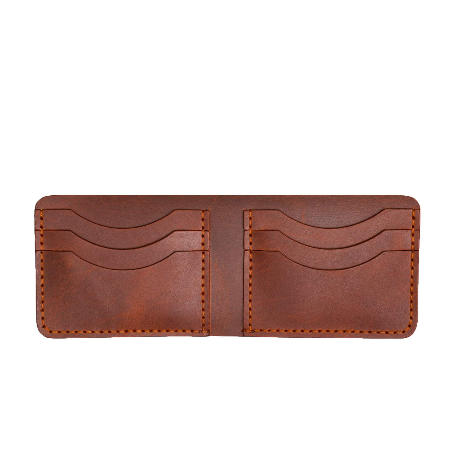 Caprahem Bifold Wallet BW-05 in brown handmade leather — angled 3/4 view