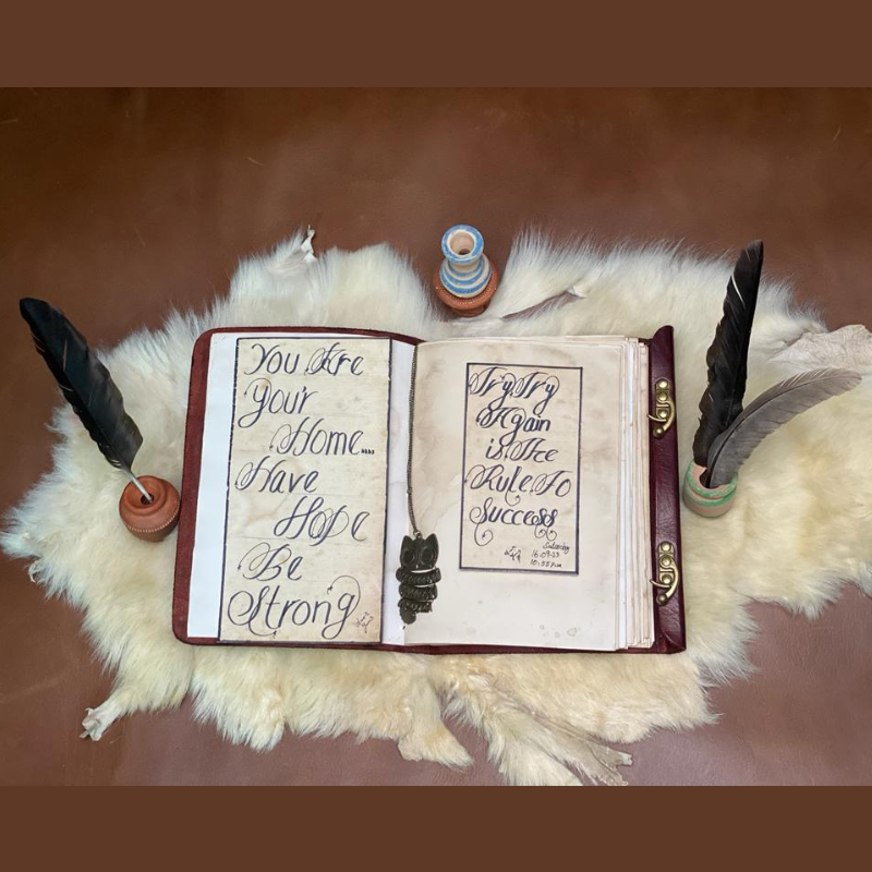 Hand Carved Antique Style Notebook | Handmade