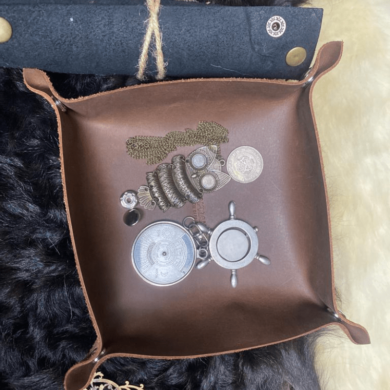 Handmade Leather Gadget Tray - GT-01
