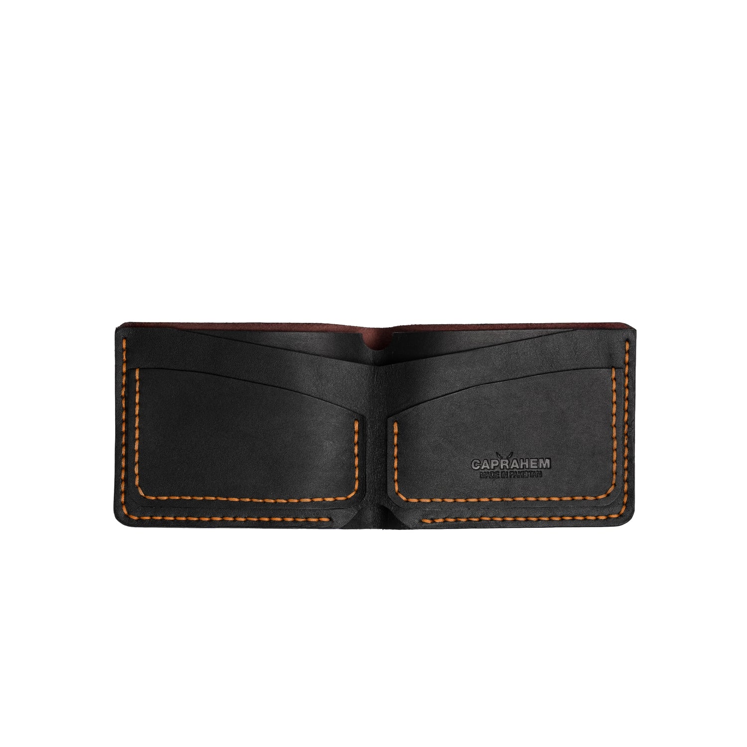 Caprahem Bifold Wallet BW-07 in brown handmade leather — angled 3/4 view