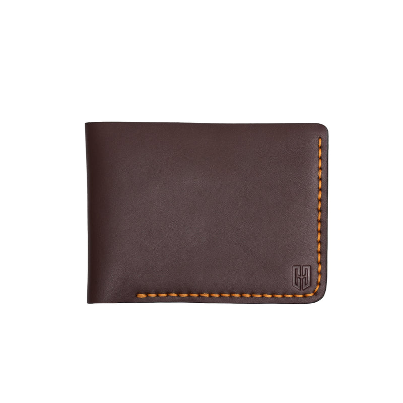 Caprahem Bifold Wallet BW-07 in brown handmade leather — side profile