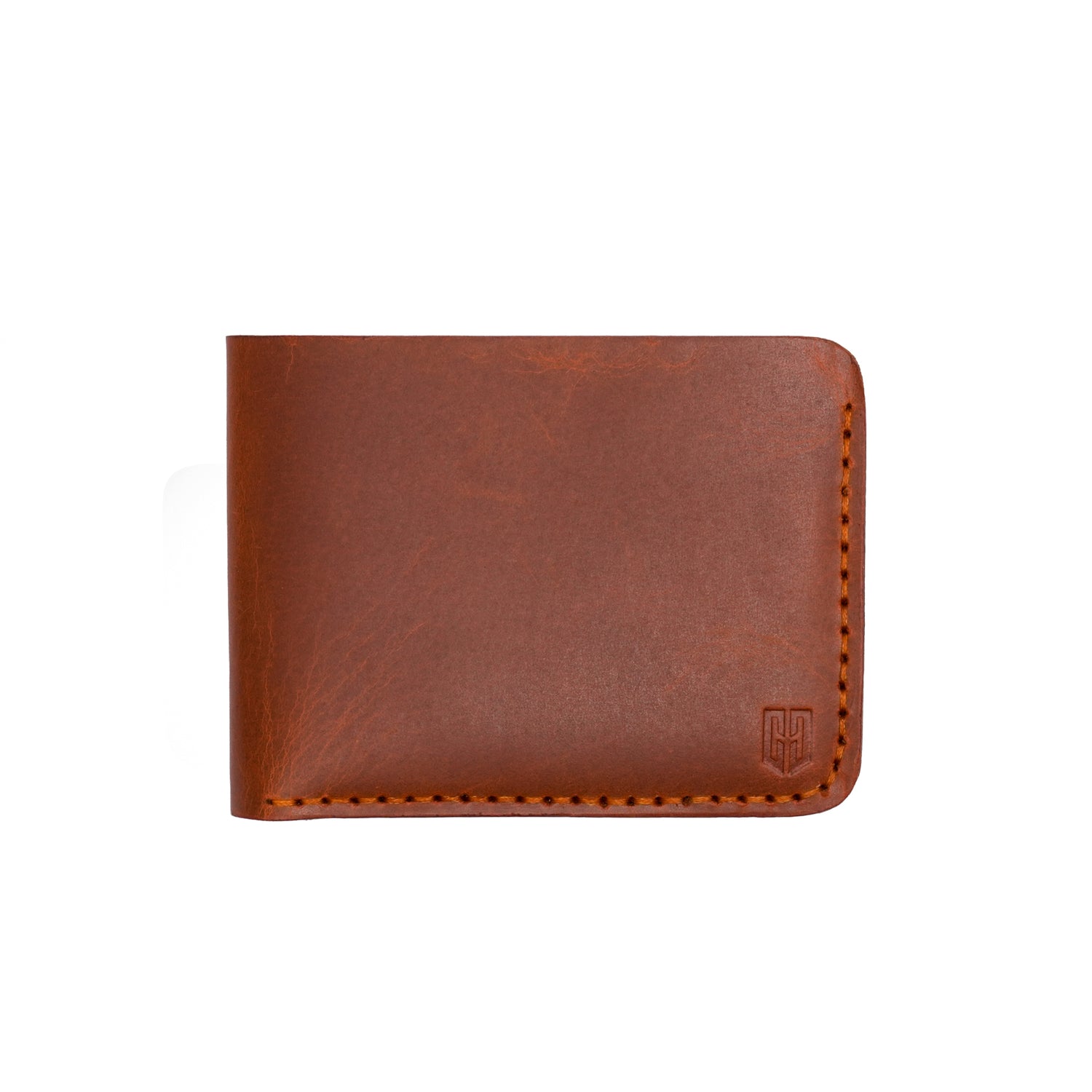 Caprahem Bifold Wallet BW-01 in crazy horse tan handmade leather — side profile