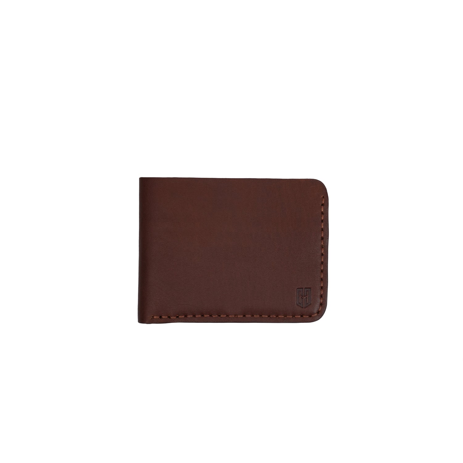 Caprahem Bifold Wallet BW-03 in brown handmade leather — angled 3/4 view
