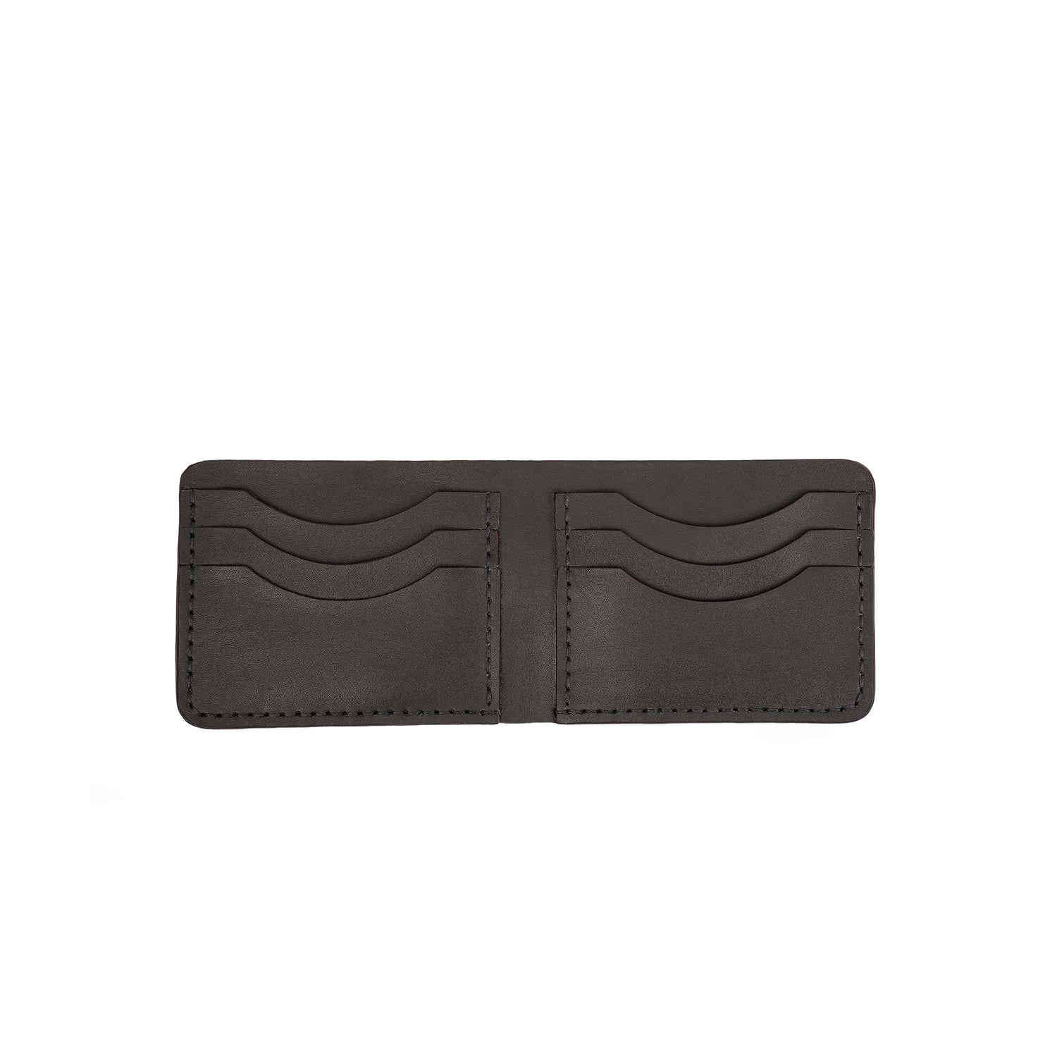 Caprahem Bifold Wallet BW-05 in black handmade leather — alternate angle