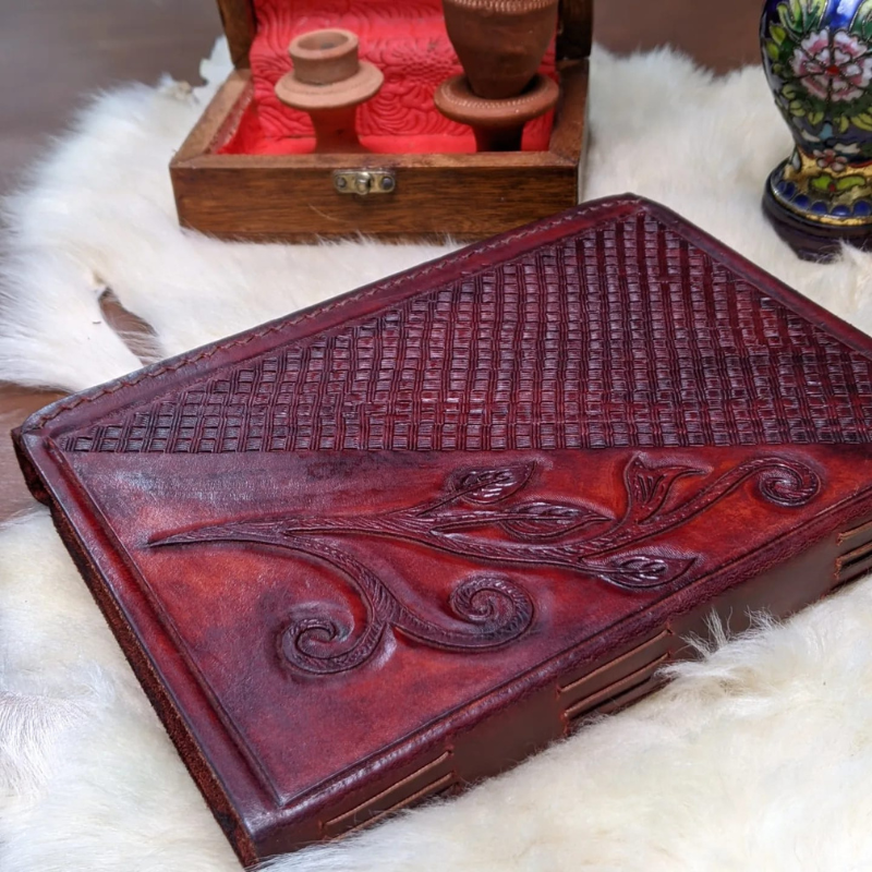 Hand Carved  Antique Style Notebook | Handmade