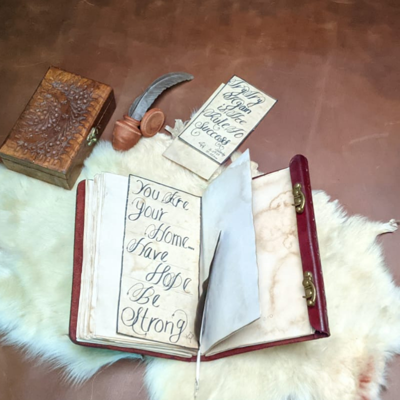 Hand Carved  Antique Style Notebook | Handmade