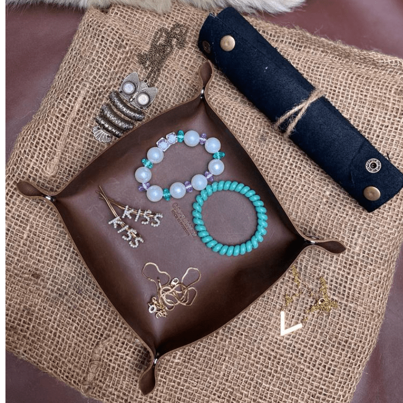 Handmade Leather Gadget Tray - GT-01