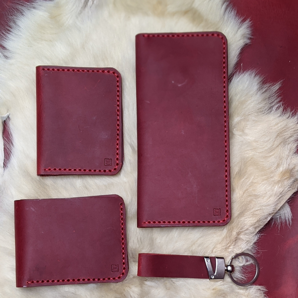 Leather Gift Box Red Set