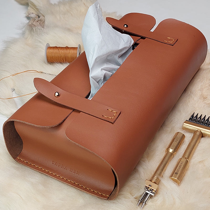Tissue Box Cover [ Handmade Leather Case ] - TB-01