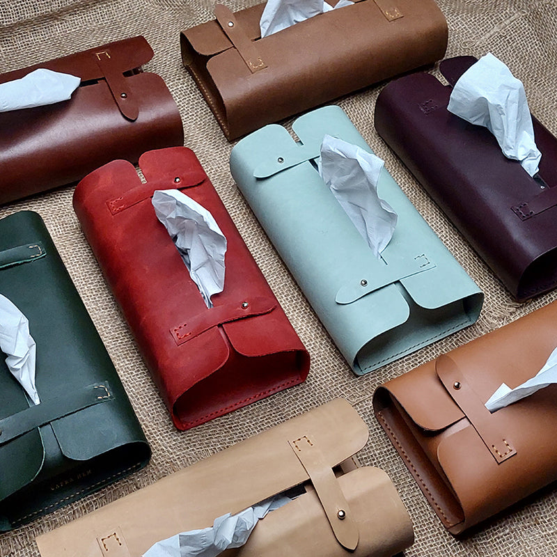 Tissue Box Cover [ Handmade Leather Case ]