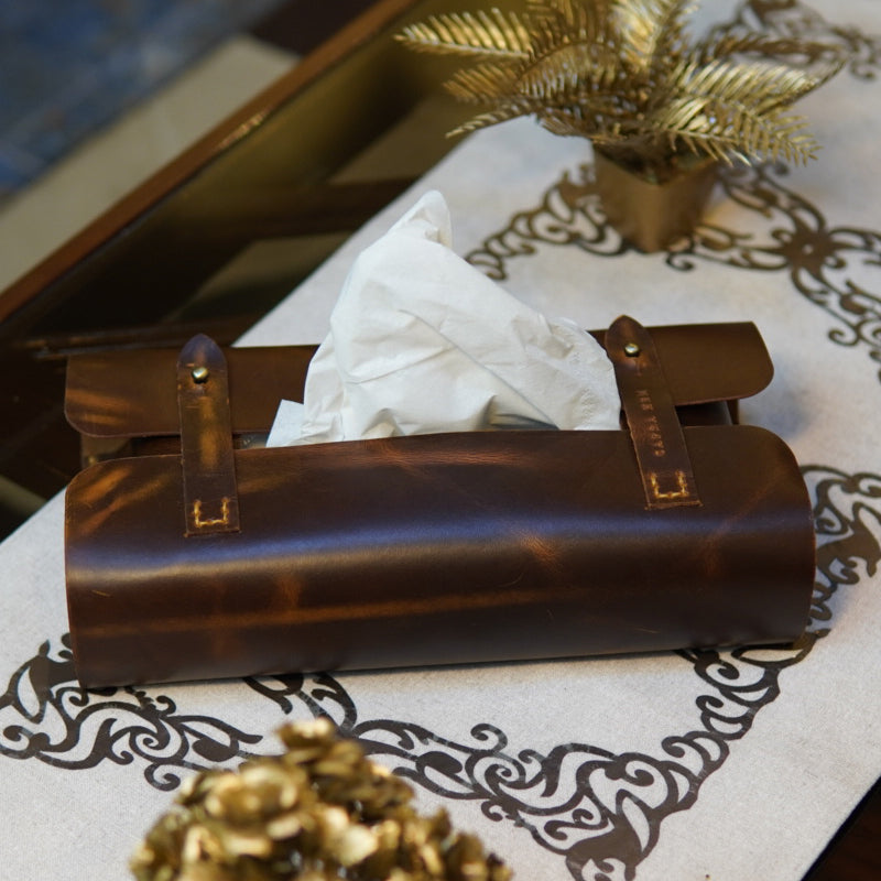 Tissue Box Cover [ Handmade Leather Case ] - TB-01