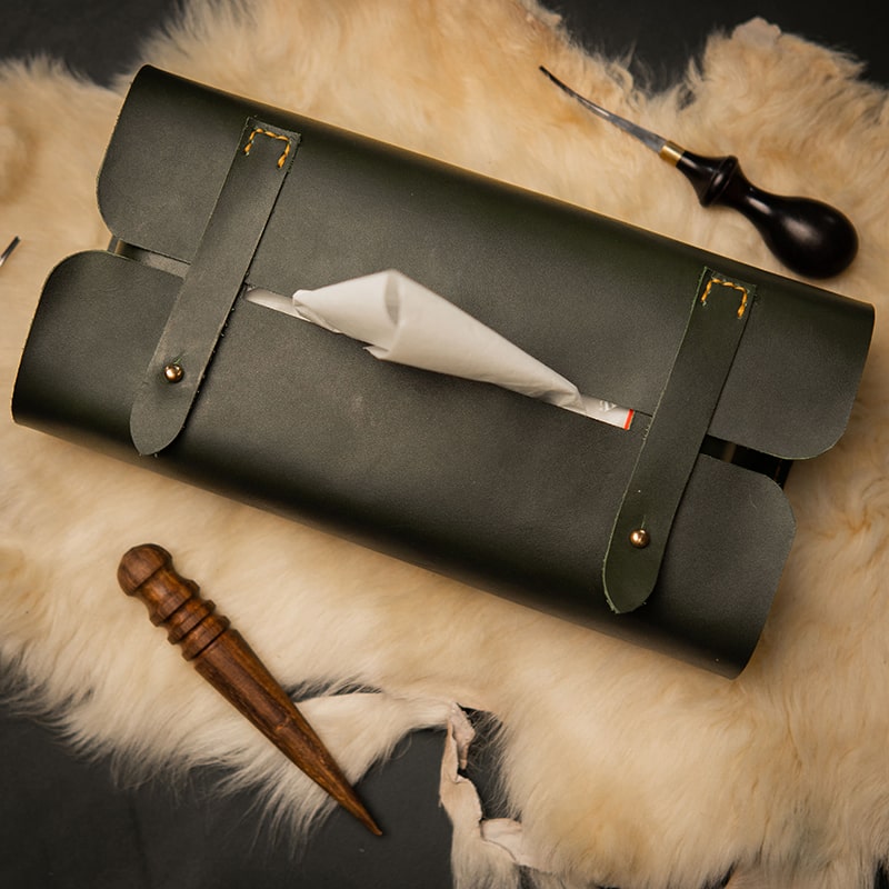 Tissue Box Cover [ Handmade Leather Case ] - TB-01