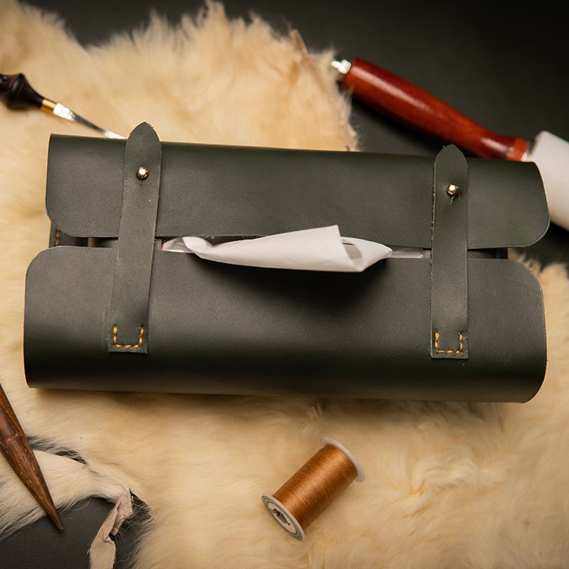 Tissue Box Cover [ Handmade Leather Case ] - TB-01
